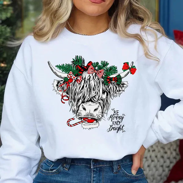 Be Merry and Bright Christmas Sweatshirt for Women – Wilf Trend
