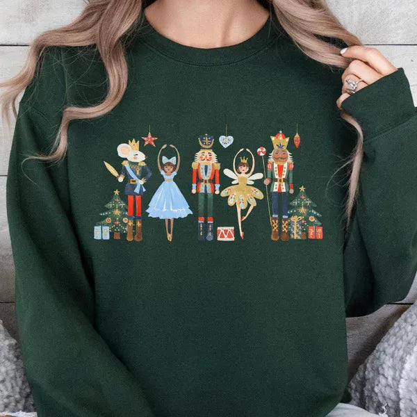 Women’s Green Princess Christmas Sweatshirt – Festive Holiday Top – Wilf Trend
